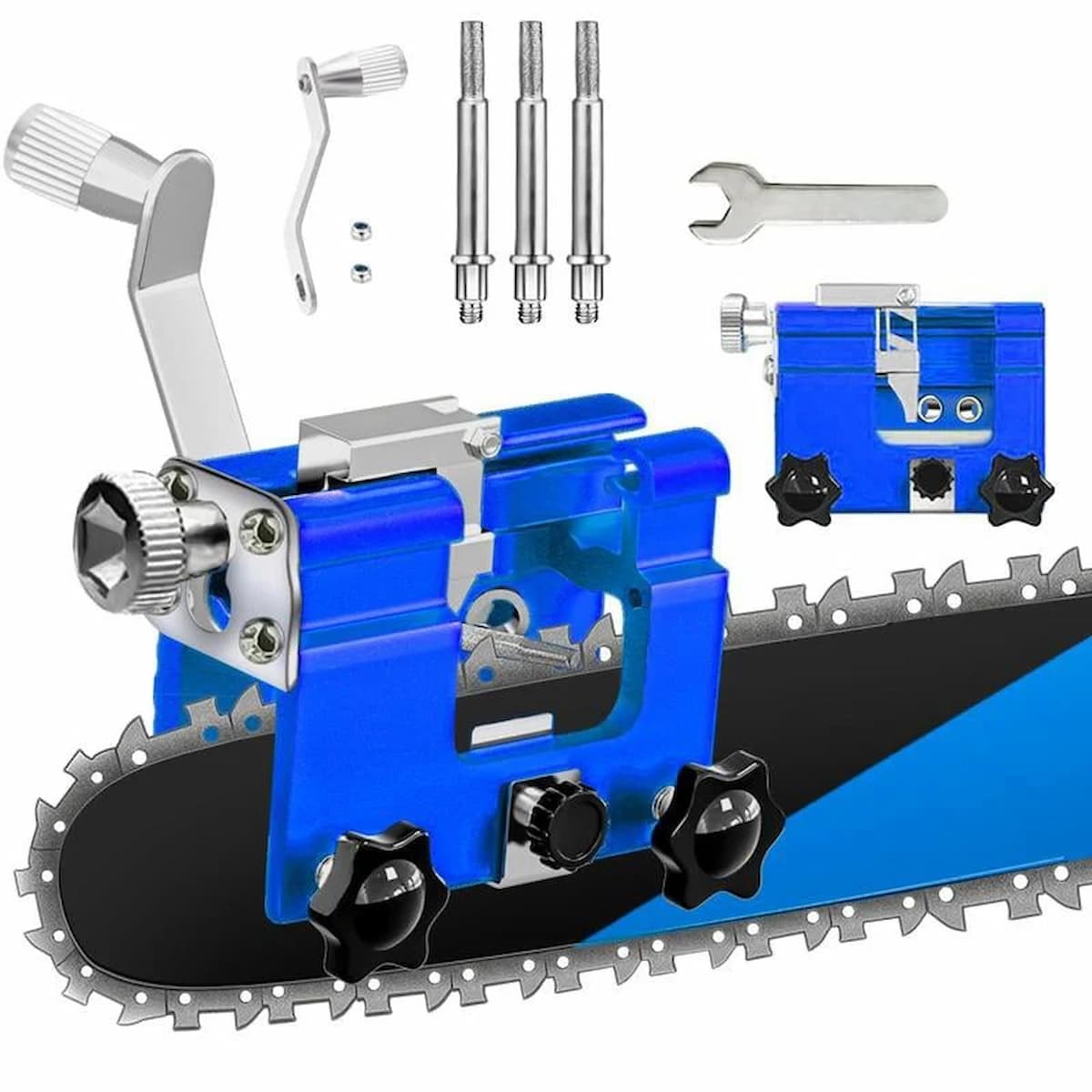 Chainsaw Sharpener Portable Hand-Crank 30-Degree Angle Guide