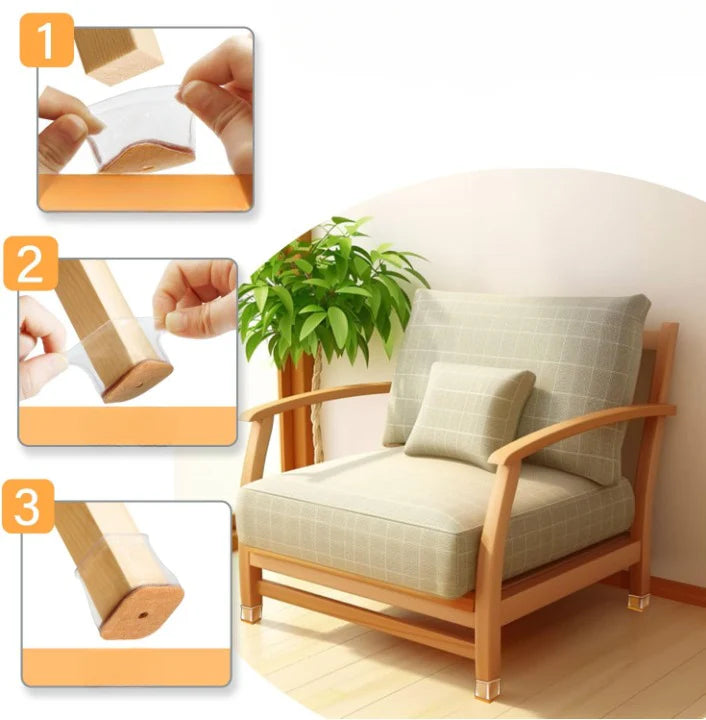 Chair Leg Protectors Slip-On Felt Gliders Set of 24