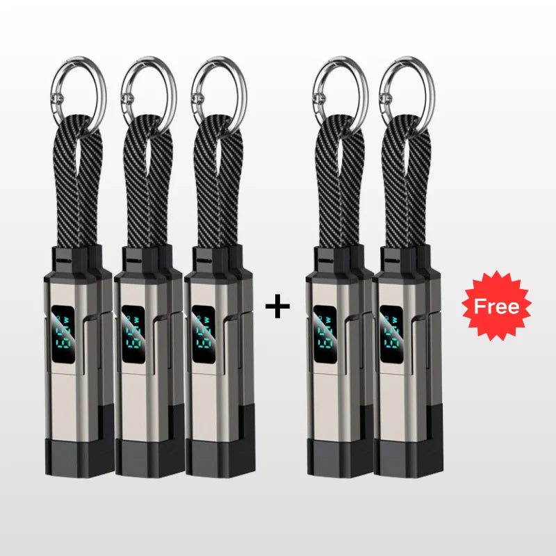 Charging Cable 4-In-1 Braided Nylon Digital Display