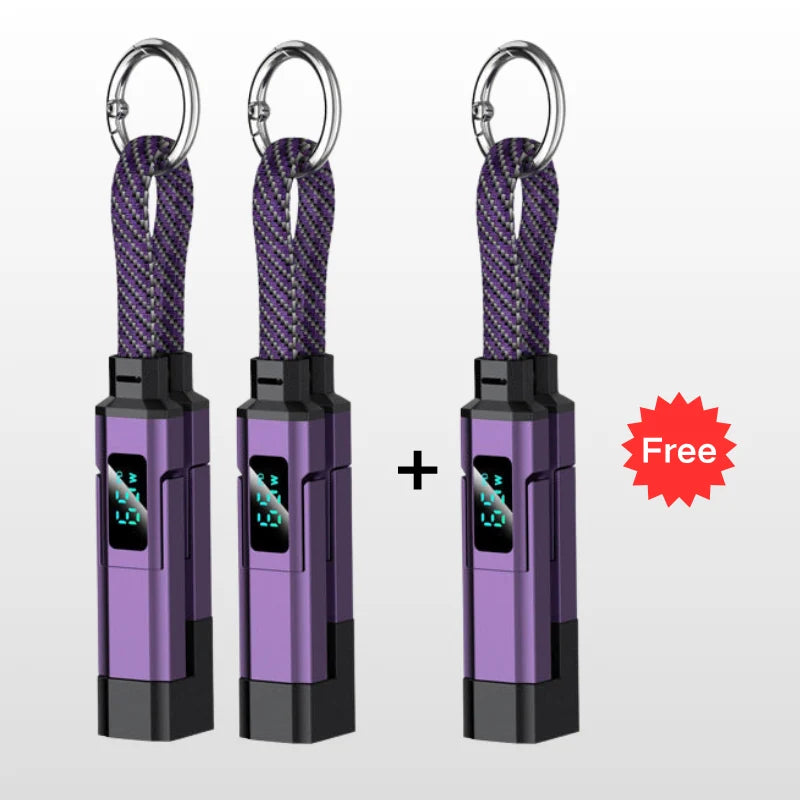 Charging Cable 4-In-1 Braided Nylon Digital Display