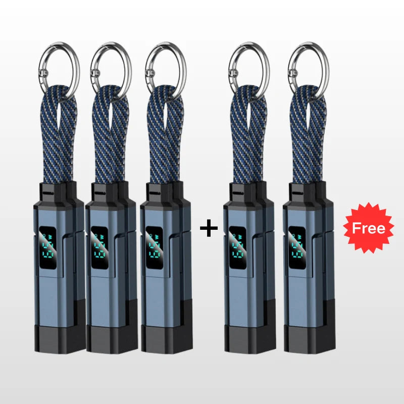 Charging Cable 4-In-1 Braided Nylon Digital Display
