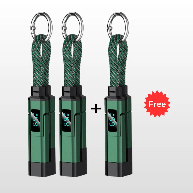 Charging Cable 4-In-1 Braided Nylon Digital Display