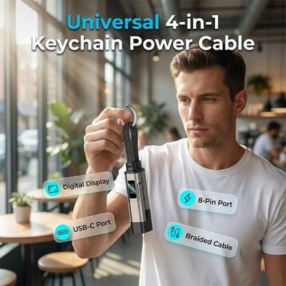Charging Cable 4-In-1 Braided Nylon Digital Display