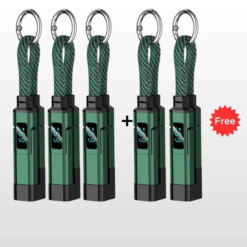 Charging Cable 4-In-1 Braided Nylon Digital Display