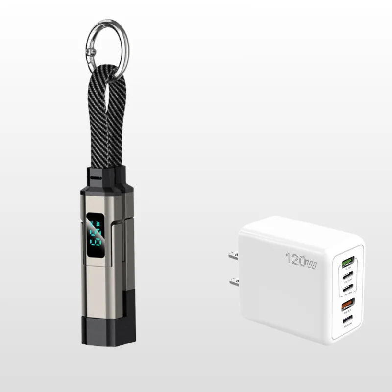 Charging Cable 4-In-1 Braided Nylon Digital Display