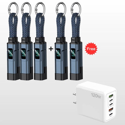 Charging Cable 4-In-1 Braided Nylon Digital Display