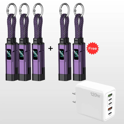 Charging Cable 4-In-1 Braided Nylon Digital Display