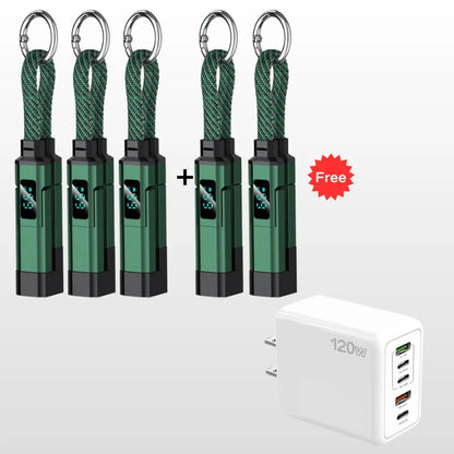 Charging Cable 4-In-1 Braided Nylon Digital Display
