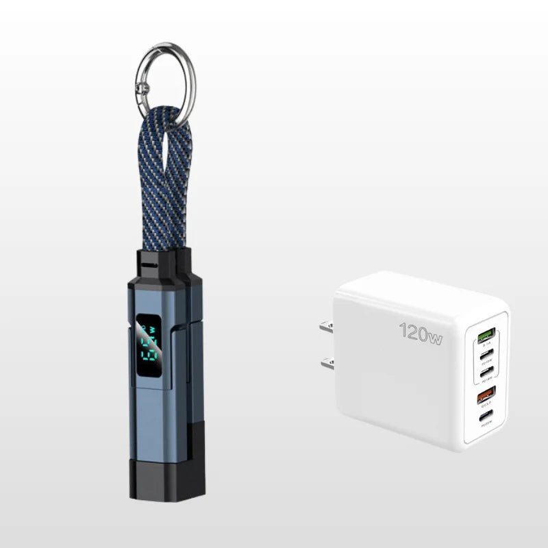 Charging Cable 4-In-1 Braided Nylon Digital Display