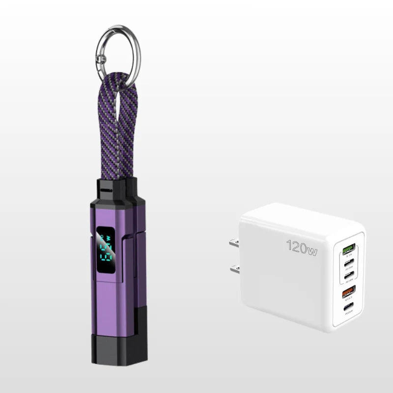 Charging Cable 4-In-1 Braided Nylon Digital Display