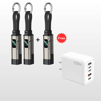 Charging Cable 4-In-1 Braided Nylon Digital Display