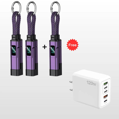 Charging Cable 4-In-1 Braided Nylon Digital Display