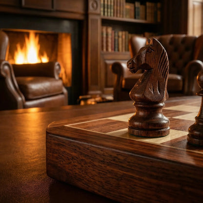 Chess Set Foldable Solid Wood Integrated Storage