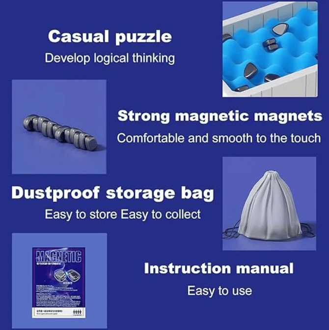 Chess Set Magnetic Pieces Compact Portable