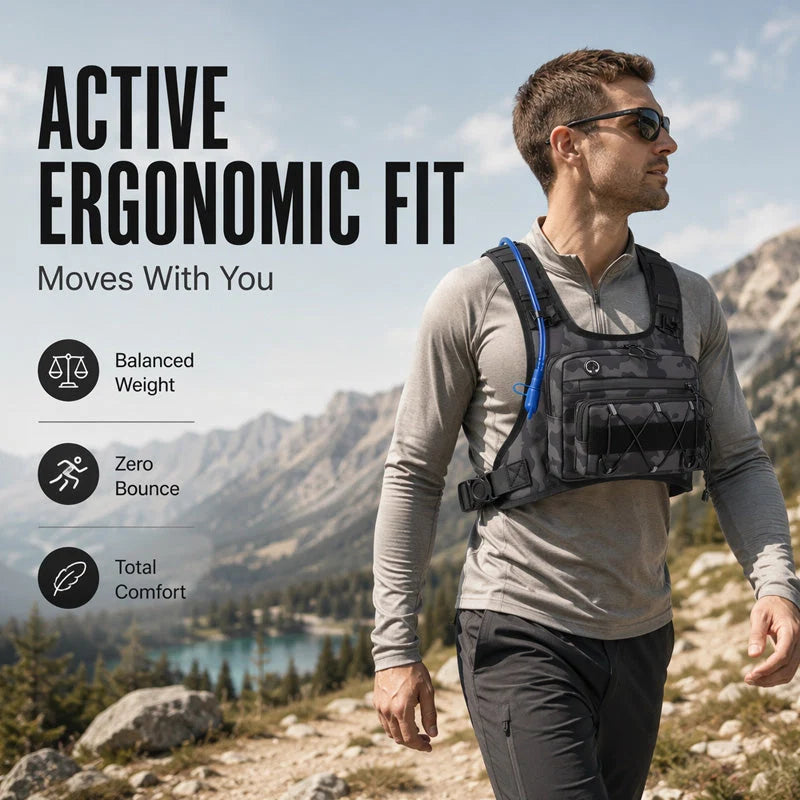 Chest Pouch Adjustable Vest Fit Water-Repellent Oxford Nylon