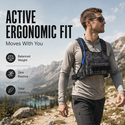 Chest Pouch Adjustable Vest Fit Water-Repellent Oxford Nylon