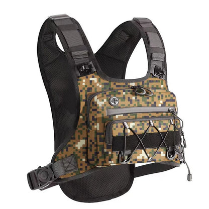 Chest Pouch Adjustable Vest Fit Water-Repellent Oxford Nylon