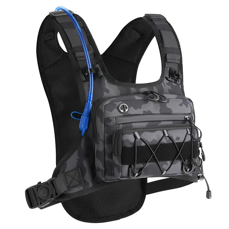 Chest Pouch Adjustable Vest Fit Water-Repellent Oxford Nylon