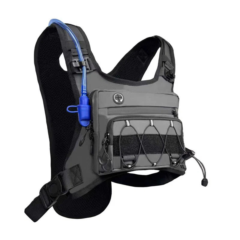 Chest Pouch Adjustable Vest Fit Water-Repellent Oxford Nylon