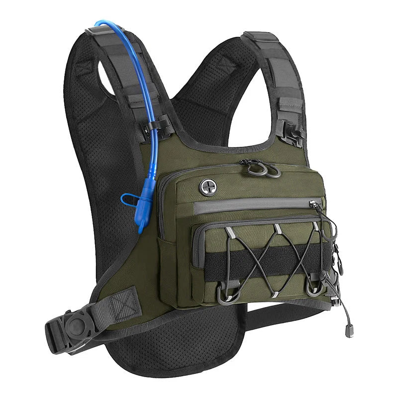 Chest Pouch Adjustable Vest Fit Water-Repellent Oxford Nylon
