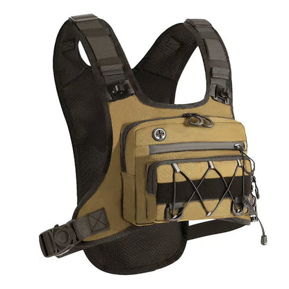 Chest Pouch Adjustable Vest Fit Water-Repellent Oxford Nylon