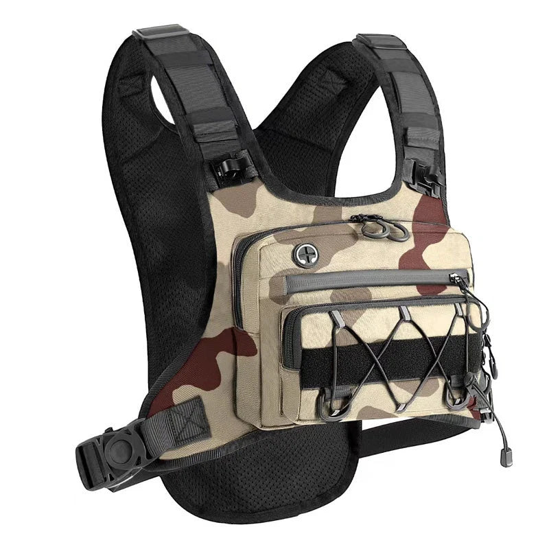 Chest Pouch Adjustable Vest Fit Water-Repellent Oxford Nylon