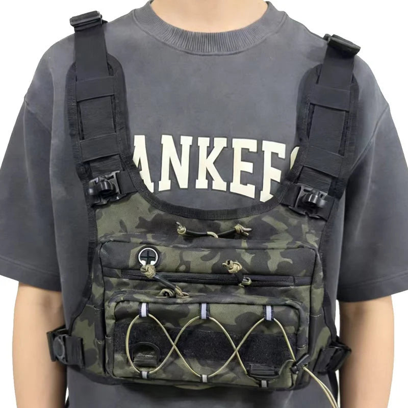 Chest Pouch Adjustable Vest Fit Water-Repellent Oxford Nylon