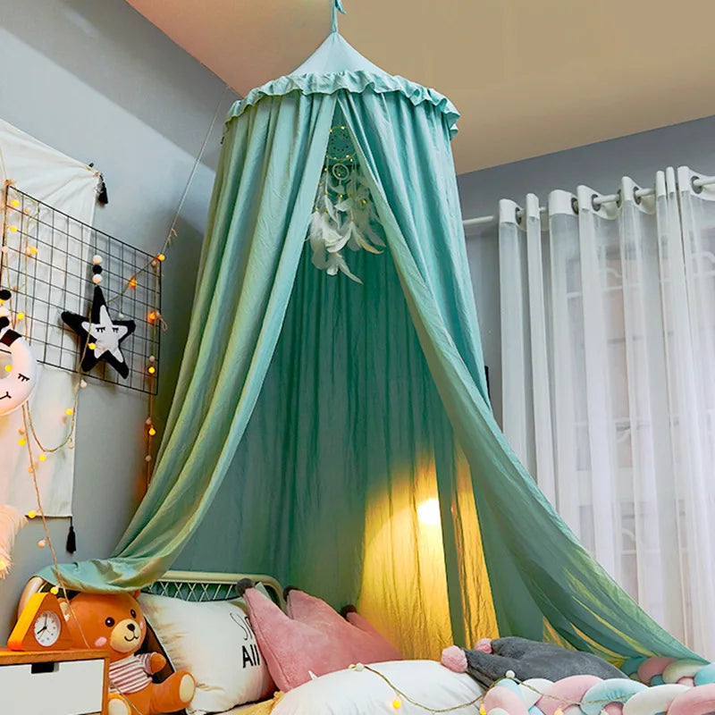 Children's Bed Canopy Hanging Dome Polyester-Cotton Mosquito Protection
