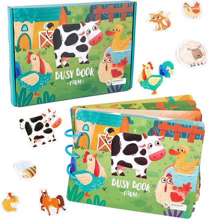Children's Busy Book Montessori Puzzles Zippers & Velcro