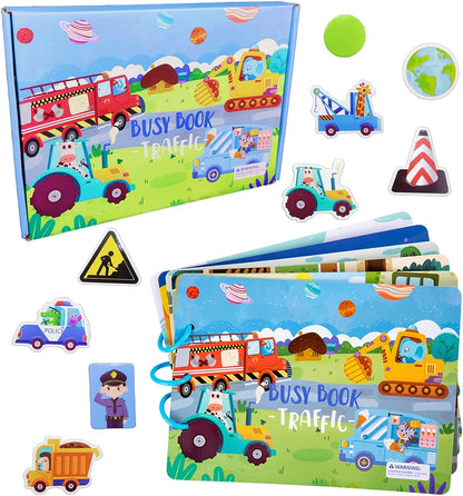 Children's Busy Book Montessori Puzzles Zippers & Velcro