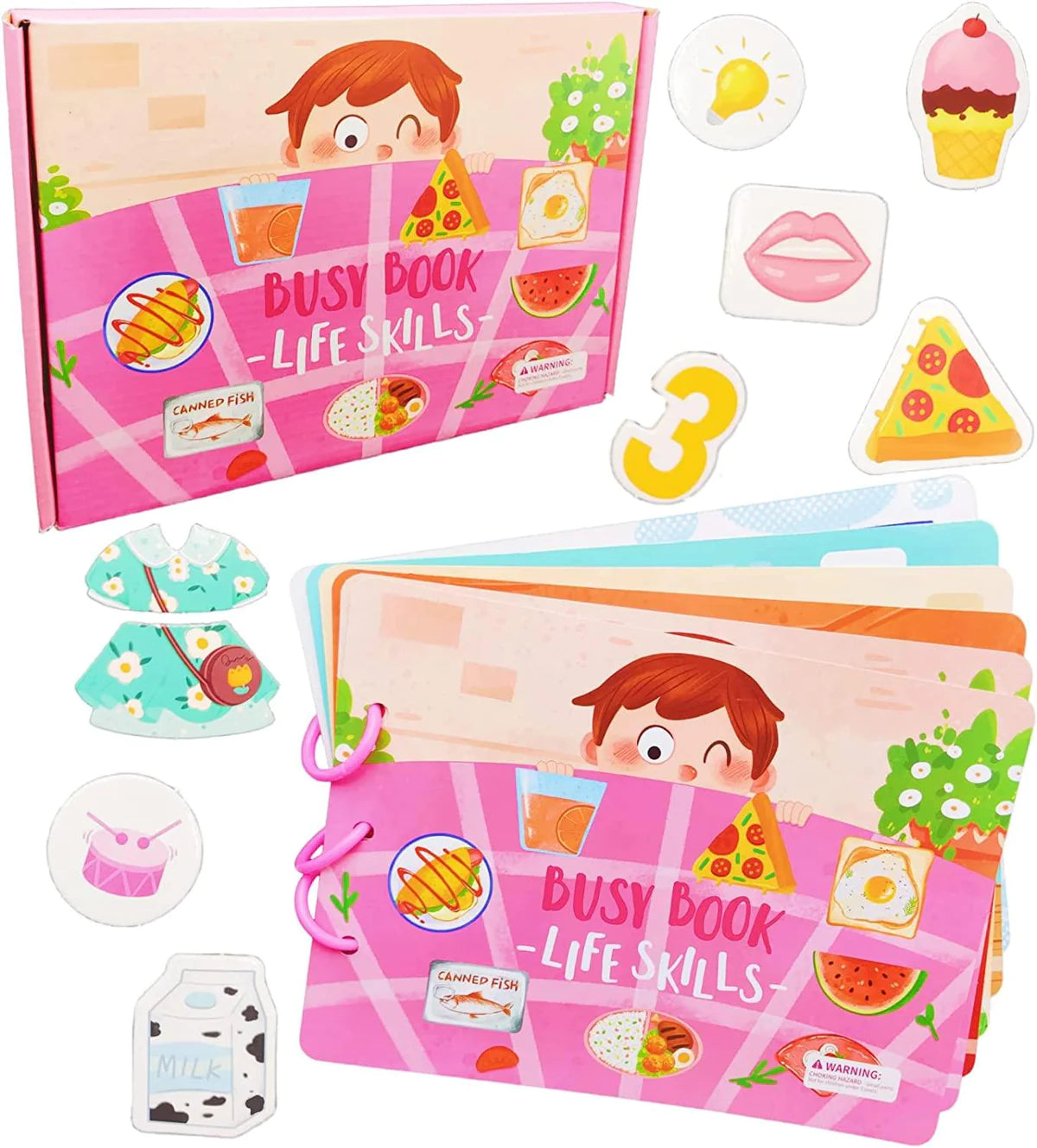 Children's Busy Book Montessori Puzzles Zippers & Velcro
