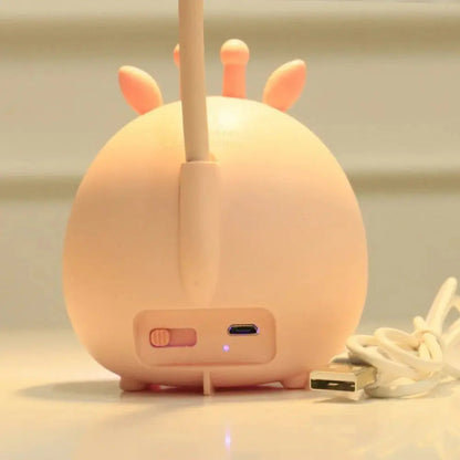 Children's Desk Lamp Cartoon Deer Night Light USB Rechargeable