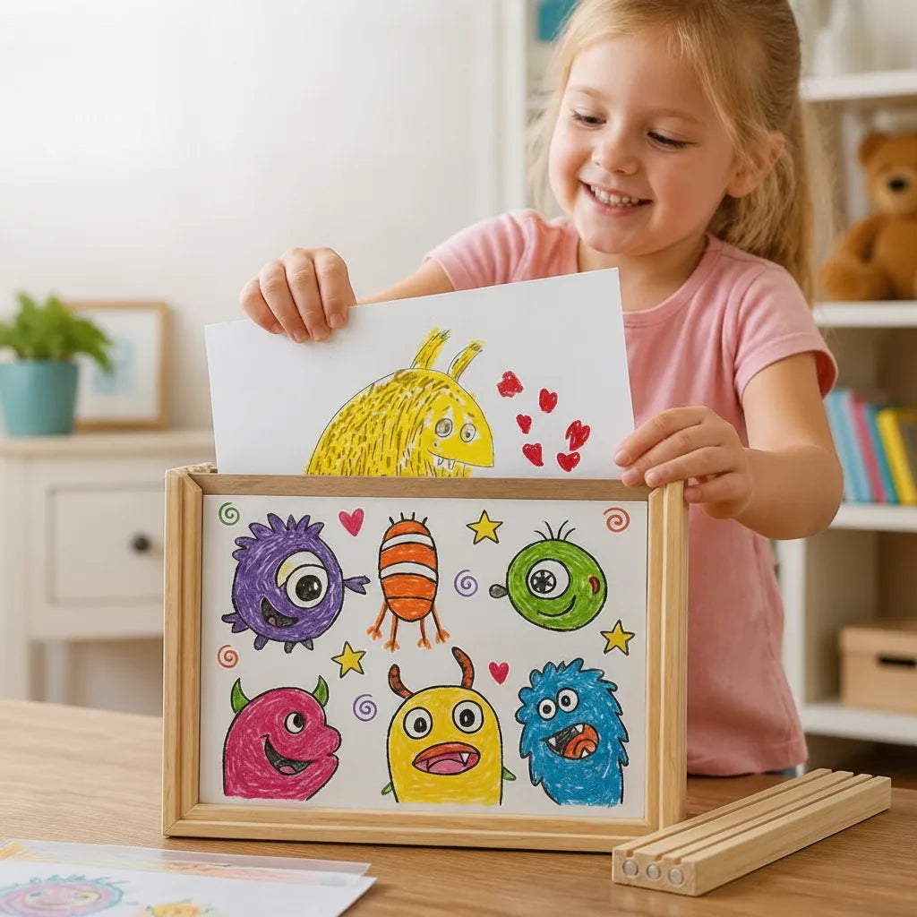 Children's Picture Frame Magnetic Closure 150-Sheet Storage
