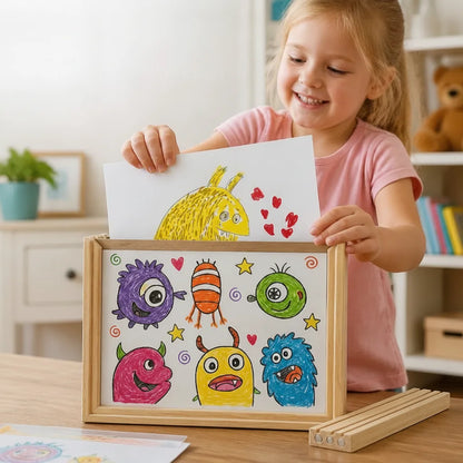 Children's Picture Frame Magnetic Closure 150-Sheet Storage