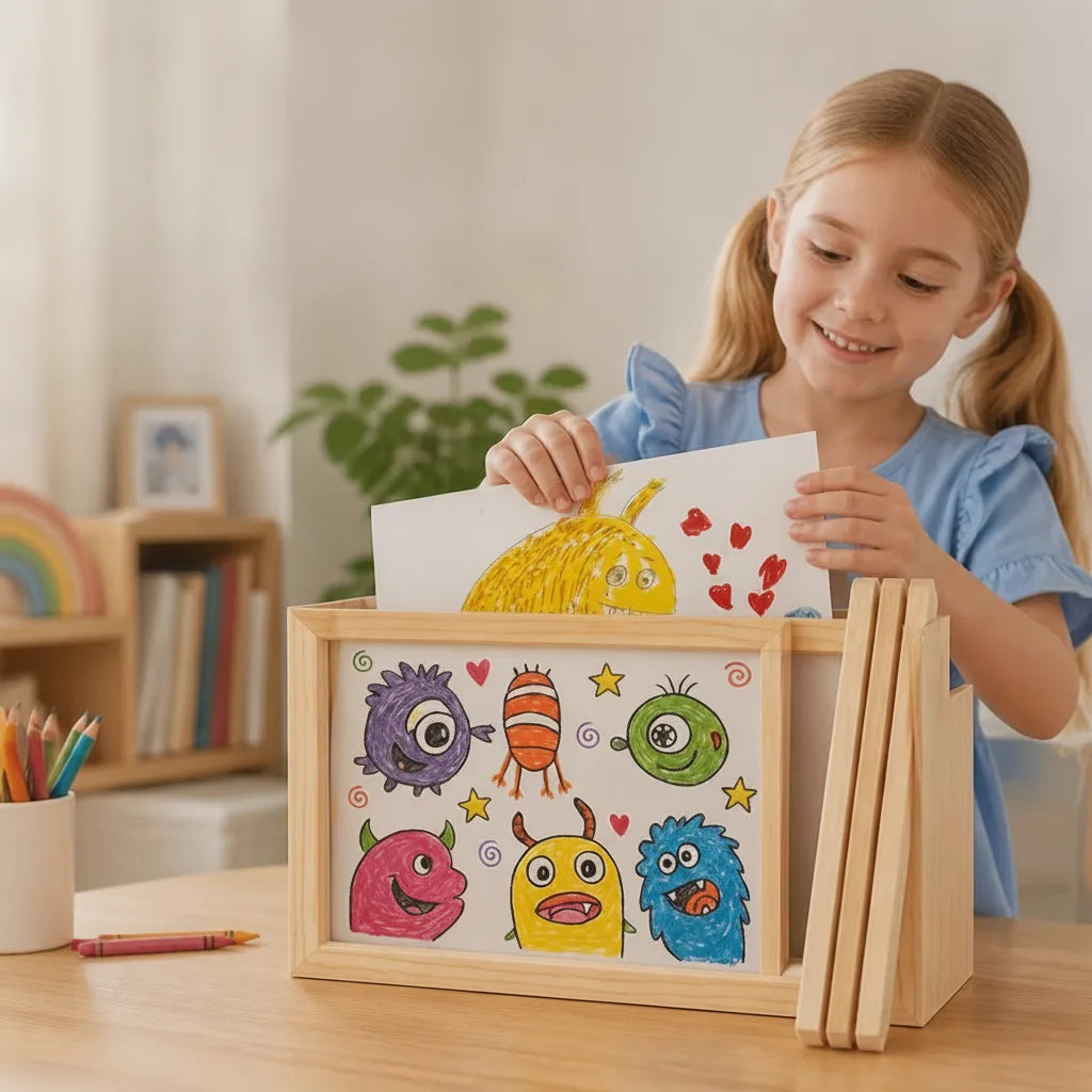 Children's Picture Frame Magnetic Closure 150-Sheet Storage