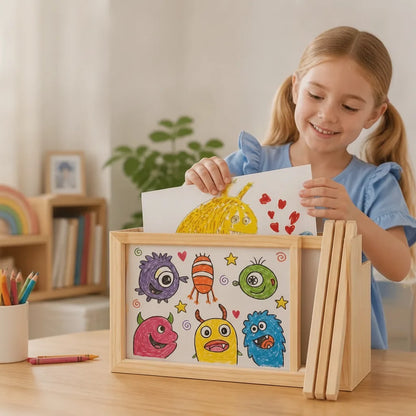 Children's Picture Frame Magnetic Closure 150-Sheet Storage