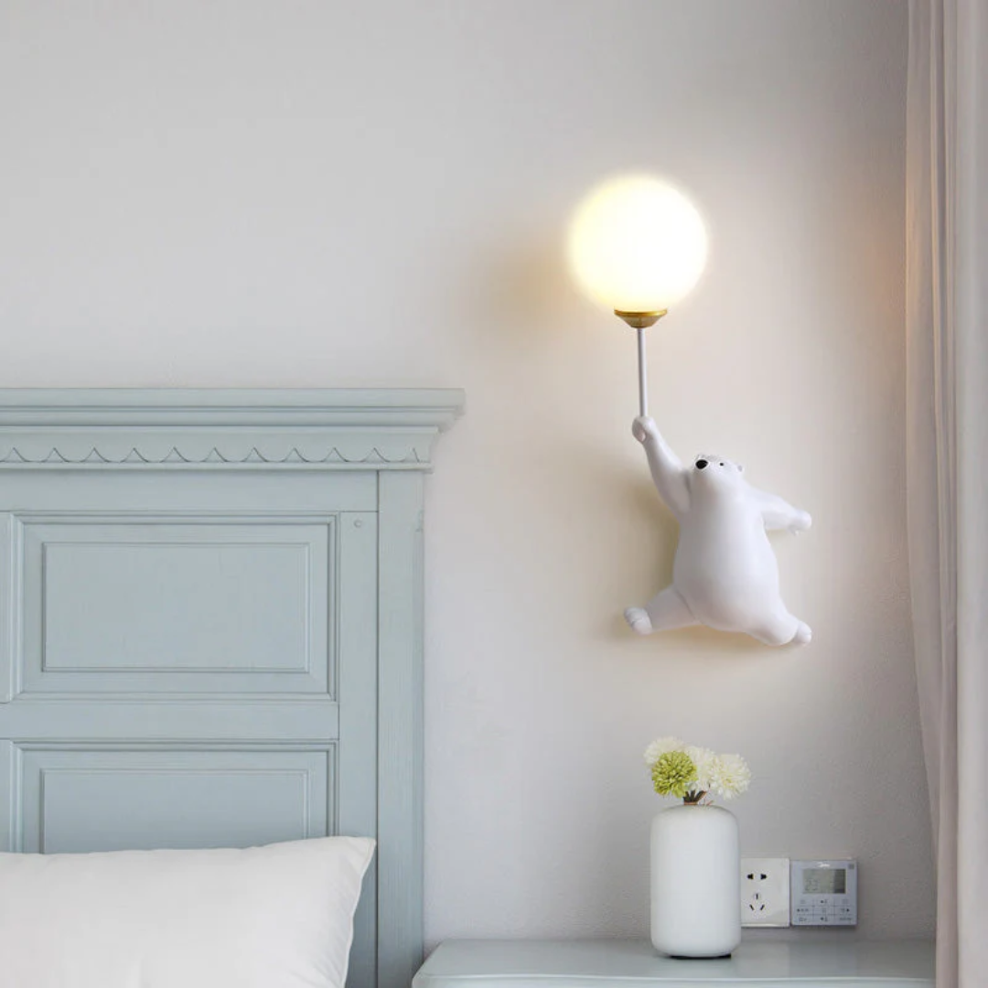 Children's Wall Light Bear Design 3-Color LED Mains Powered