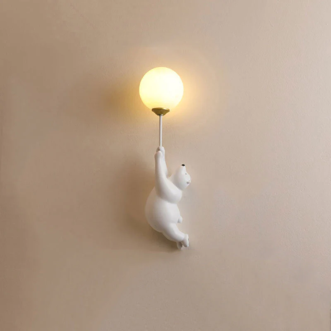 Children's Wall Light Bear Design 3-Color LED Mains Powered