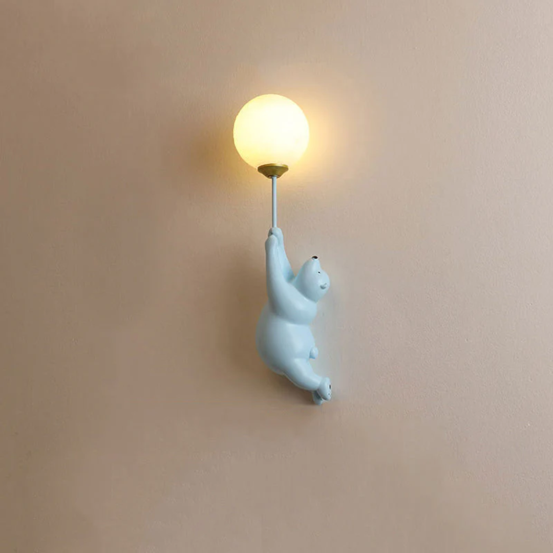 Children's Wall Light Bear Design 3-Color LED Mains Powered