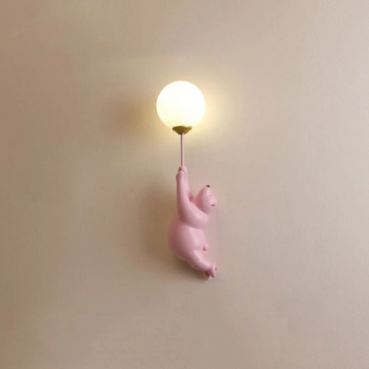 Children's Wall Light Bear Design 3-Color LED Mains Powered