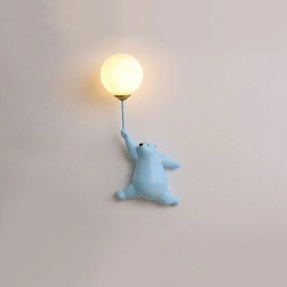 Children's Wall Light Bear Design 3-Color LED Mains Powered