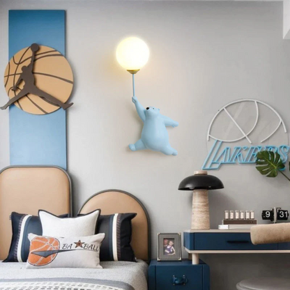 Children's Wall Light Bear Design 3-Color LED Mains Powered