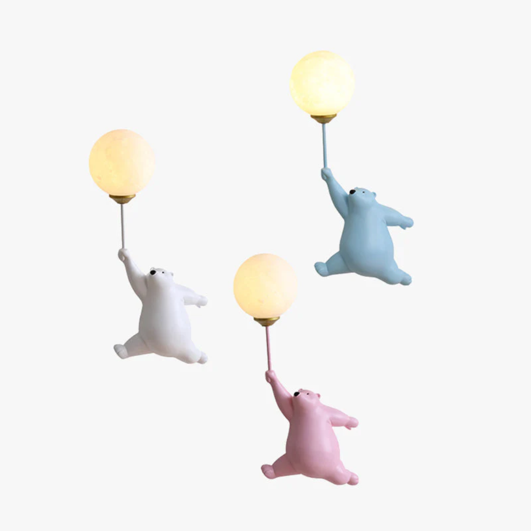 Children's Wall Light Bear Design 3-Color LED Mains Powered