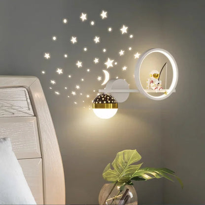 Children's Wall Light Starry Projection Adjustable Brightness & Multi-Color LED