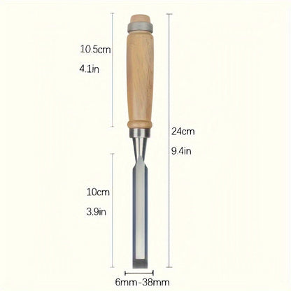 Chisel Set 12-Piece Chrome-Vanadium Steel Beechwood Handles