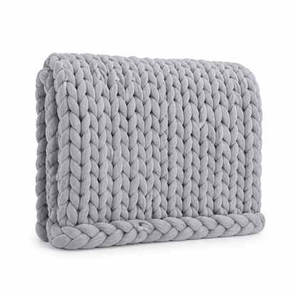 Chunky Knit Throw Blanket Hypoallergenic Microfiber Handmade