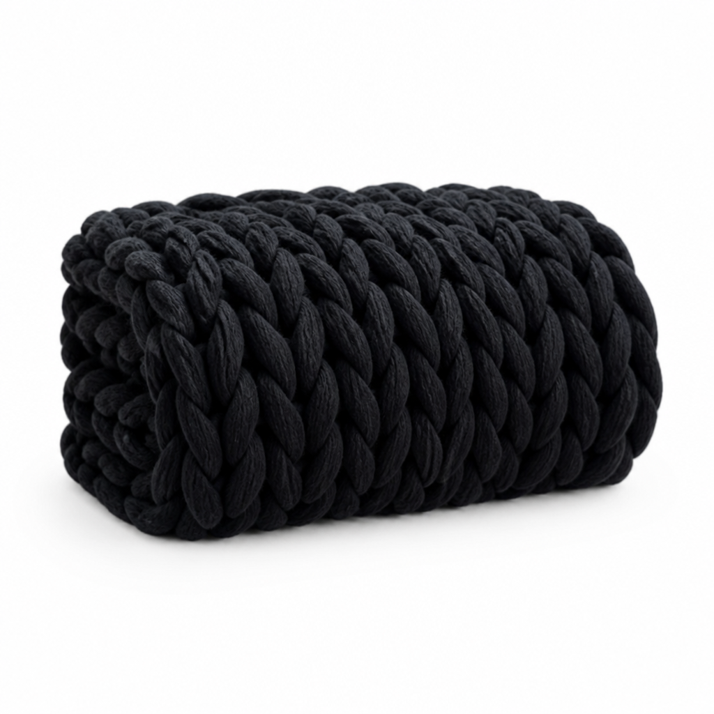Chunky Knit Throw Blanket Hypoallergenic Microfiber Handmade