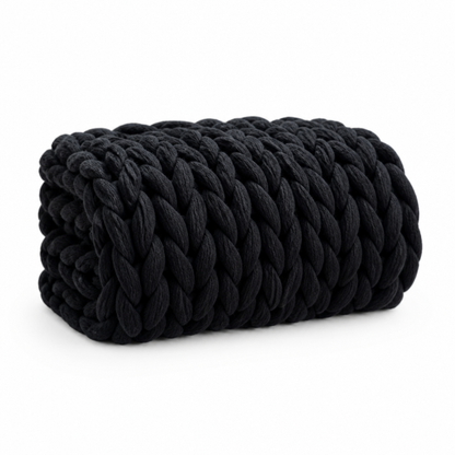 Chunky Knit Throw Blanket Hypoallergenic Microfiber Handmade