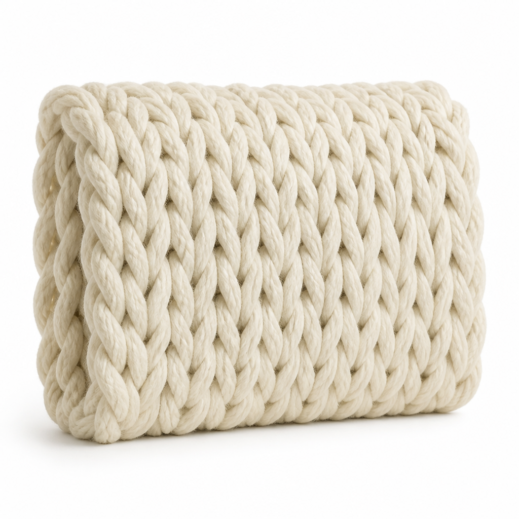 Chunky Knit Throw Blanket Hypoallergenic Microfiber Handmade