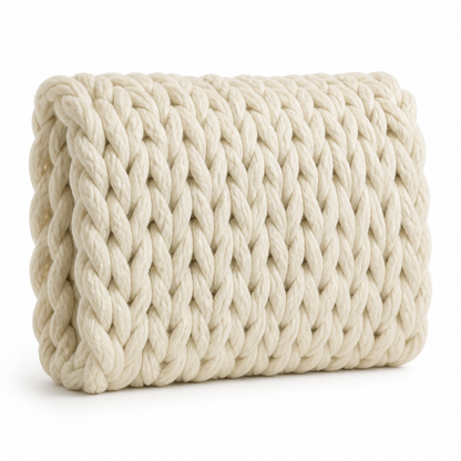 Chunky Knit Throw Blanket Hypoallergenic Microfiber Handmade